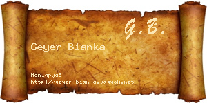 Geyer Bianka névjegykártya